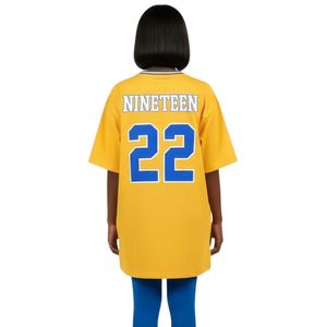 Sigma Gamma Rho SGRho Grec Sororité Surdimensionné Or Football Jersey Tee 100% Polyester Équipe Logo Avant Dos Épaule Broderie - Product Image 2