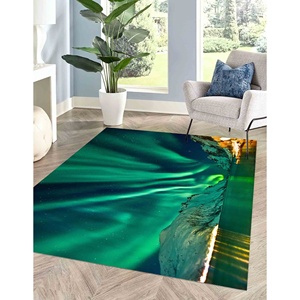 Nature Landscape <b>Rugs</b> Non Slip <b>Rugs</b> Aurora Landscape <b>Rugs</b> Runner <b>Rug</b>,<b>Chenille</b> <b>Rug</b> - Product Image 4