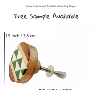 Boutons en laiton et acier inoxydable de style moderne tire artisanat en bois blanc vert résine porte tiroir armoire placard poignée - Product Image 3