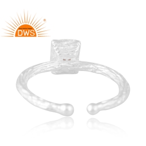 Latest Trending Fine Sterling Silver Natural <b>Green</b> Amethyst Gemstone Adjustable Ring Custom Jewelry Manufacturer - Product Image 4