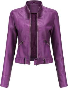 Manteau d'hiver de style bomber pour femmes en cuir véritable vintage de luxe OEM techniques imprimées uniques Offre Spéciale couleur unique pour le printemps - Product Image 1