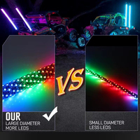 Lampes LED Whip 2FT RGB à effet de poursuite, contrôle par application pour UTV ATV tout-terrain (paire)