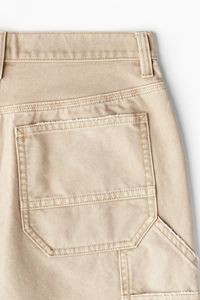 กางเกงคาร์เพนเตอร์สำหรับผู้ชายกางเกงผ้าแคนวาสผ้าฝ้ายสวมใส่สบายพร้อมแผ่นแปะเข่าขนาดใหญ่และเข็มขัดรูปค้อน - Product Image 3