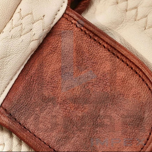 Pro Men's Cabretta Guantes de golf de cuero Dedos elásticos y correa de muñeca marrón Guantes de golf personalizados disponibles con embalaje personalizado - Product Image 2