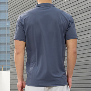 High Athletic Golf Polo T-shirt Hommes D'été Slim Fit Polyester Hommes Polos Respirant À Manches Courtes Zip-Up Polos - Product Image 3