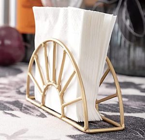 Soporte para servilletas de Metal geométrico chapado en oro, último arte para el hogar, Hotel, mesa, soporte de tejido decorativo para boda - Product Image 3