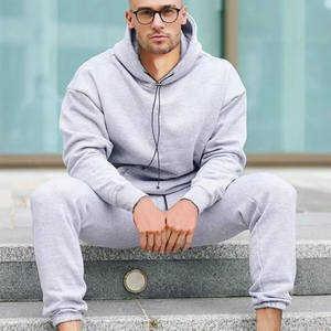 Ropa deportiva de entrenamiento y jogging para hombres, conjunto de dos piezas, gimnasio al aire libre, sudaderas con capucha y Chándales, conjuntos para deportes y ejercicio - Product Image 4