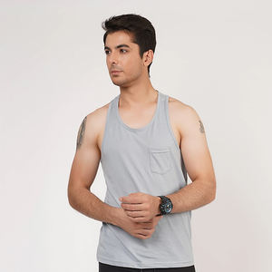 Camiseta sin mangas de alta calidad para hombre, ropa de Fitness de secado rápido, estilo informal de algodón de punto, característica de talla grande - Product Image 1