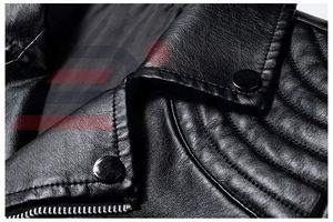 Veste en cuir PU de haute qualité pour hommes pour l'hiver col montant solide personnalisable bonne qualité Design à la mode printemps automne - Product Image 5