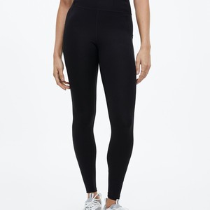 Pantalones de chándal ajustados negros para mujer, para entrenamiento, correr, con cordón en la cintura, pantalones de chándal de gran tamaño lisos en blanco - Product Image 4