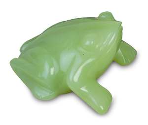 รูปปั้นกบหยกเขียวแกะสลักด้วยมือหินธรรมชาติรูปสัตว์นำโชคตกแต่งบ้านของขวัญฮวงจุ้ยของสะสม - Product Image 3