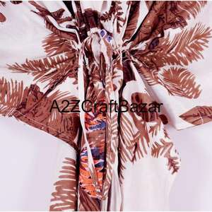 New Arrival Ethnic Hand Block Printed Cotton Kaftan Dress With Tassel <b>For</b> Beach Wear Summer Trendy Collections <b>Gift</b> <b>For</b> <b>her</b> - Product Image 3