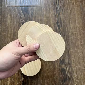 ที่รองแก้วไม้ทรงกลมว่างสำหรับเครื่องดื่มโต๊ะกาแฟแต่งงานโดยงานฝีมือเสี้ยวโลโก้ตามสั่ง - Product Image 3