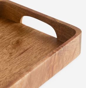 Plateau de petit déjeuner en bois à bord haut de taille personnalisable poignées usine du Vietnam conception sur le thème des fruits à carreaux d'acacia naturel vente en gros - Product Image 6