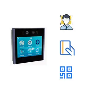 Pürüzsüz ve zarif temassız erişim kontrol terminali Smartcard QR RFID FR parmak izi yüz tanıma alüminyum alaşımlı gövde
