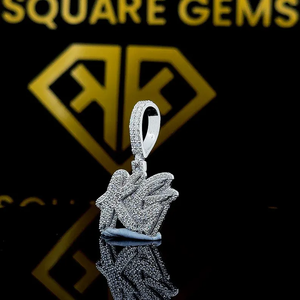 Pendentif Hip Hop Personnalisé avec Lettre, Pendentif Lettre, Pendentif Hip Hop Lettre Moissanite pour Homme, Bijoux Hip Hop Ice Out, Pendentif en Argent 925 - Product Image 2