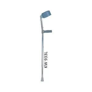 Béquille de marche en alliage d'aluminium chromé, capacité de charge de 300 lb, hauteur réglable de 43,3 pouces, poignée en mousse, usage industriel - Product Image 1
