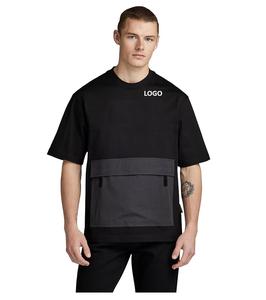 Camiseta formal de algodón/poliéster con logotipo personalizado al por mayor para hombres y mujeres unisex de lona de 300g/m2 con cuello redondo y hombros caídos - Product Image 5