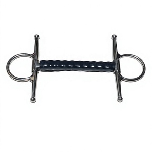 Bocado para Caballo de Acero Inoxidable con Mejillas Completas y Boquilla de Goma Negra, Diseño Flexible - Product Image 5