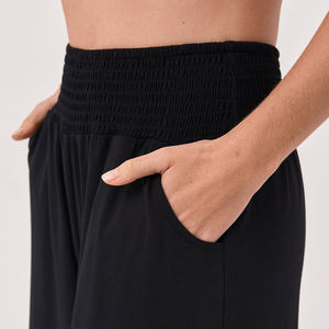 Pantalons de sport d'hiver pour femmes, pantalons de yoga réguliers, taille élastique, jambes larges, deux poches, devant plat, style harem, vêtements de sport - Product Image 4