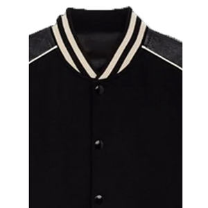 Factory Wholesale Custom Genuine Leather Varsity <b>Jacket</b> OEM Design Breathable Windproof High Quality Men Embroidery <b>Patch</b> Front - Product Image 3