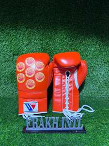 Fabrication sur mesure Ensemble de boxe gagnant avec logo personnalisé de qualité supérieure en cuir de vachette véritable Ensemble de combat gagnant à impression personnalisée - Product Image 4