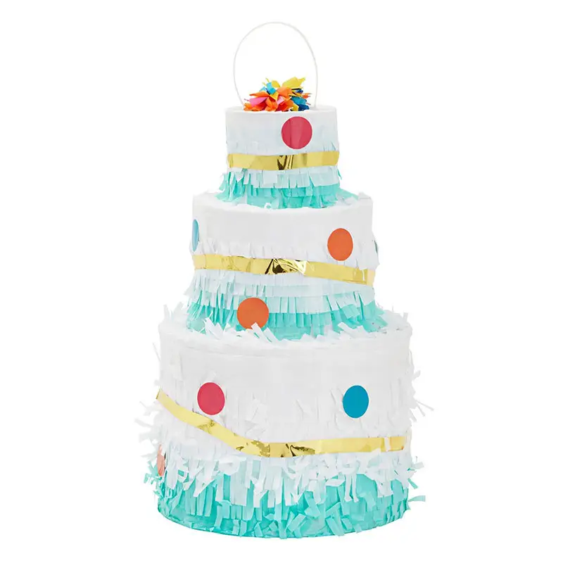 Đạo cụ trang trí Pinata hình bánh sinh nhật chứa đầy nhiều loại kẹo Confetti đồ chơi tiệc Pinata