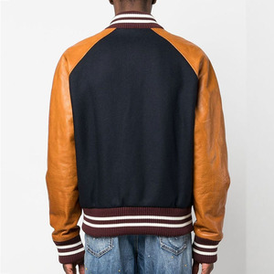 แจ็กเก็ตหนังสำหรับผู้ชายผ้าขนแกะปักลายตัวอักษรตัวอักษรสำหรับฤดูหนาว - Product Image 2