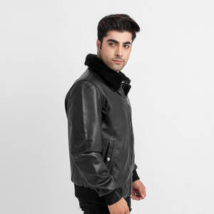 Fabricant pakistanais veste en cuir en fausse fourrure avec logo brodé personnalisé service OEM veste en cuir en fausse fourrure à bas quantité minimale de commande - Product Image 4