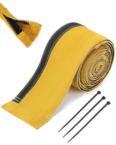 Manchon de câble de torche de soudage TIG, résistant aux flammes, en cuir, avec coutures en Kevlar, manchons de soudage jaunes pour câbles MIG/plasma - Product Image 1