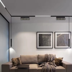 ระบบไฟ LED แบบโรตารี่แม่เหล็กสีดำ6W พร้อมตัวเครื่องอลูมิเนียม COB 48V IP22รางสปอตไลท์สำนักงาน - Product Image 5