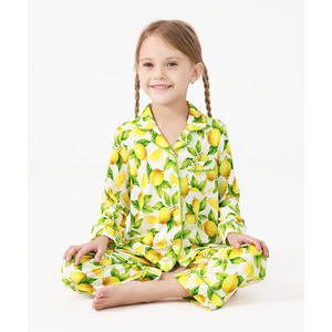 Ensemble de pyjama en bambou pour fillettes avec motif floral, collants/chaussettes confortables - Product Image 3