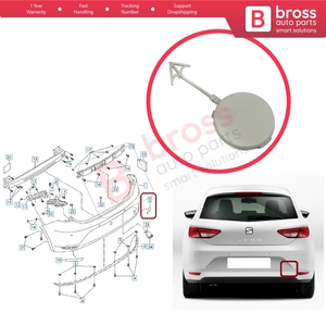Cache-crochet de remorquage arrière BSP1163 pour Leon MK3 5F ST SC 2012-2016 pré-lifting 5F0807441 - Product Image 5