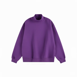 Latest Fashion Men's Customized Crew <b>Neck</b> Heavyweight 400GSM 100% Cotton Fleece Thick Warm Winter Private Label Sweatshirts OEM - Product Image 1