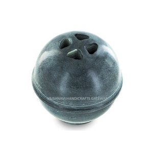 Porte-encens en pierre naturelle noire fait à la main Porte-encens élégant en pierre pour la décoration intérieure pour d'autres bougeoirs - Product Image 2