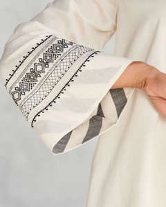 Boho Eco-Friendly Vintage Cotton Embroidered Maxi <b>Dress</b> <b>Bell</b> <b>Sleeve</b> - Product Image 2