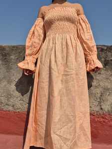 ชุดเดรสยาวผ้าฝ้ายลายสก็อตย้อมสีพื้น ทำมือ ระบายอากาศได้ดี ซักได้ น้ำหนักเบา เหมาะสำหรับงานปาร์ตี้สำหรับผู้หญิง บริการ OEM - Product Image 6