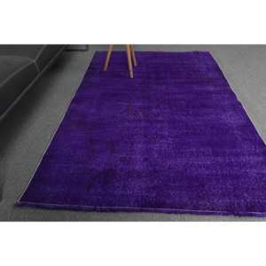 Alfombra Vintage, Alfombra Turca de 3.8x6.4 pies, Alfombra Oriental de Lana Morada - Product Image 2
