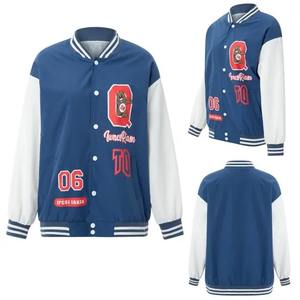 Blouson d'aviateur d'hiver court personnalisable du fabricant OEM pour femmes, manteau universitaire à capuche, support en chenille, broderie, impression scolaire - Product Image 4