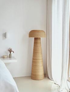Best Seller Sustainable Handwoven <b>Wicker</b> Rattan Floor Lamp Modern Minimal Shape Handmade Lighting For Wholesale Interior Project - Product Image 5