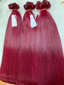 Extensión de cabello alineado con cutícula Cabello de trama de color rojo de calidad de lujo - Product Image 5