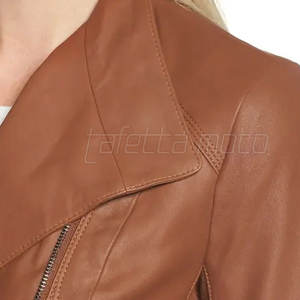 Blouson en cuir de moto à col montant uni, grand blouson en cuir de moto, blouson pour femme à vendre - Product Image 6