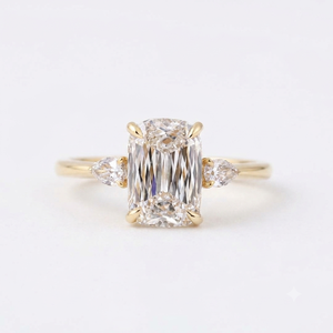 แหวนเพชรทรงแอชอคก้า 18K ทองคำขาวสำหรับผู้หญิง ประดับเพชรทรงลูกแพร์ด้านข้าง สไตล์คลาสสิก เพชรเลี้ยงในห้องปฏิบัติการ เหมาะสำหรับงานหมั้นและงานเลี้ยง - Product Image 1