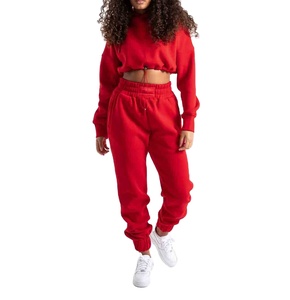 Survêtement d'hiver 100% Survêtement en coton Vente en gros Ensemble 2 pièces pour femmes Sweat Suit Oversized Hoodie & Pants Sets for Women 2026 - Product Image 1
