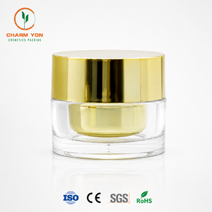 Vaso rotondo in acrilico PMMA di lusso, elettroplaccato a doppia parete, personalizzabile OEM ODM, per <span class=keywords><strong>crema</strong></span> <span class=keywords><strong>viso</strong></span> e prodotti skincare - Product Image 1