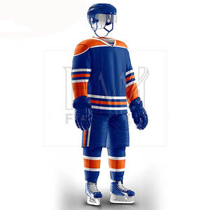 Conjunto de uniforme de hockey sobre hielo para hombre de poliéster 100% con pantalones cortos Diseña tu propio logotipo de nombre de equipo solo usado - Product Image 2