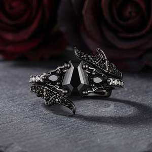 ชุดแหวนหมั้น Jeulia Until Death Coffin Cut Bypass Wing - Product Image 1
