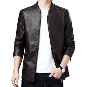 Daim à manches longues simple boutonnage hommes en cuir PU col rabattu veste Faux cuir poches lâche solide bouton Moto Biker - Product Image 6