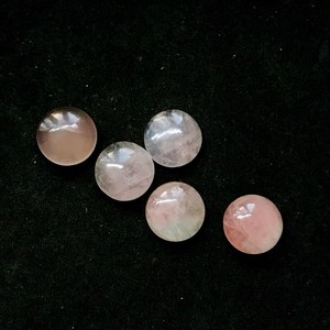 5 cabujones de cuarzo rosa piedras preciosas redondas naturales 7x20x20mm piedras sueltas pulidas para la fabricación de joyas - Product Image 4