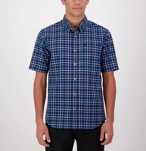 2026 Tùy Chỉnh Thiết Kế Mới Thời Trang Dạo Phố Nút Xuống Ngắn Tay Áo Thời Trang Kiểm Tra Sọc 100% Bông Áo Sơ Mi Cho Nam Giới Từ Bangladesh - Product Image 4